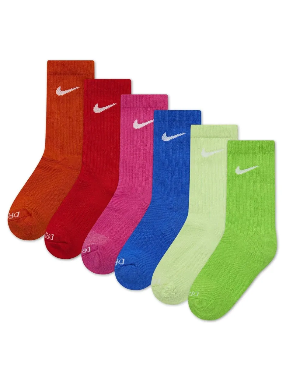 Nike - Lot de 6 chaussettes Performance Col rond Multicolore fluo