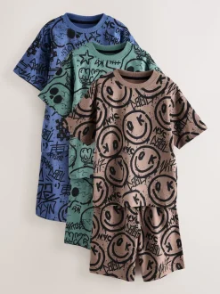 Next Multicolore motif graffiti - 100Pyjama court en coton % 3 Lot (4-16ans) Discount