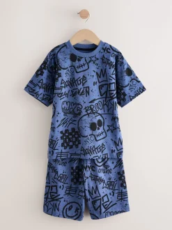 Next Multicolore motif graffiti - 100Pyjama court en coton % 3 Lot (4-16ans) Discount