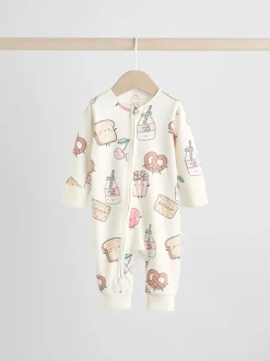 Next Multicolore Nourriture Personnage - Combinaisons de nuit à fermeture éclair pour bébés 3 Pack (0mths-3yrs) New