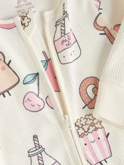Next Multicolore Nourriture Personnage - Combinaisons de nuit à fermeture éclair pour bébés 3 Pack (0mths-3yrs) New