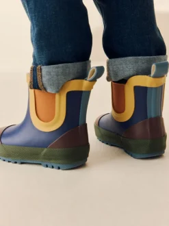 Next - Bottines en caoutchouc avec doublure chaude Navy Colourblock (en) Outlet