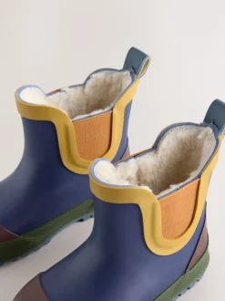 Next - Bottines en caoutchouc avec doublure chaude Navy Colourblock (en) Outlet