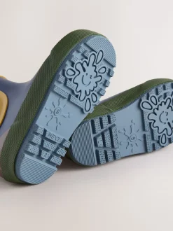 Next - Bottines en caoutchouc avec doublure chaude Navy Colourblock (en) Outlet