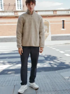 Next Nep écru chiné - Polaire en peau de mouton à col zippé Online