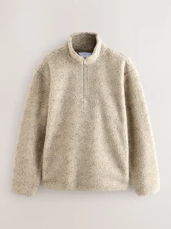 Next Nep écru chiné - Polaire en peau de mouton à col zippé Online