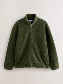 Next Nep vert kaki - Polaire zippée en entonnoir en peau de mouton Discount