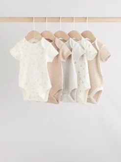 Next neutre - 100% coton manches courtes Bébé Body 5 Lot Online