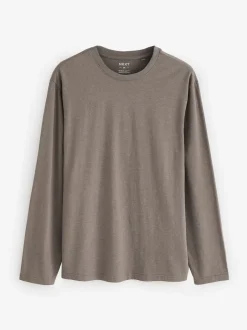 Next neutre - Ajustement régulier - T-shirt à coupe classique à manches longues en coton 100 %, lot de 5 Hot