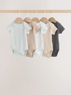 Next neutre - Bébé Essentiel Manches courtes Body 5 Lot Outlet