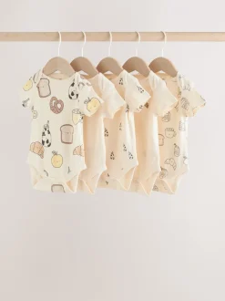 Next neutre - Bodys pour bébés Manches courtes 5 Pack Clearance