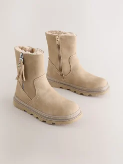 Next neutre - Bottes à pampilles doublées de fausse fourrure Best