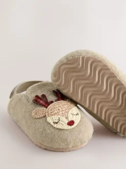 Next neutre - Chaussons sabots de Noël renne Online