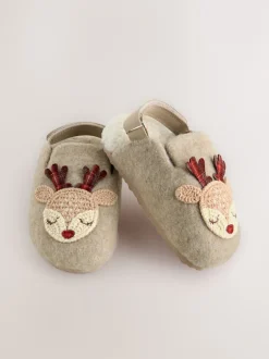 Next neutre - Chaussons sabots de Noël renne Online
