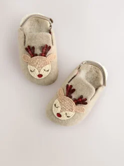 Next neutre - Chaussons sabots de Noël renne Online