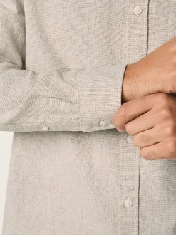 Next neutre - Col Classique - Chemises longues Blend de lin de coton New