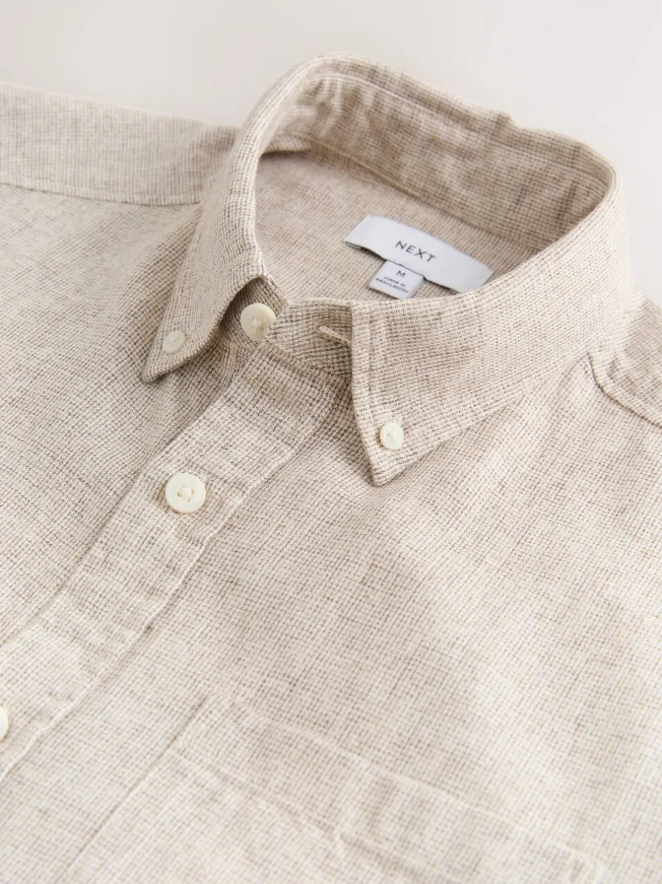 Next neutre - Col Classique - Chemises longues Blend de lin de coton New