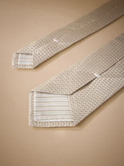 Next neutre - Cravate Signature en soie texturée New