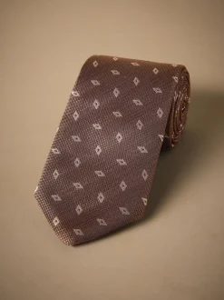 Next - Cravate Signature en soie italienne neutre Discount