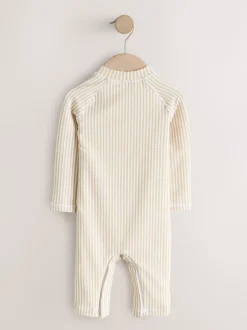 Next neutre - Ensemble maillot de bain et chapeau anti-soleil rayé (3mois-7ans) Sale