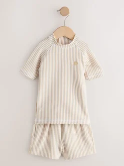 Next neutre - Ensemble rash texturé et Shorts de bain (3mois-7ans) Sale
