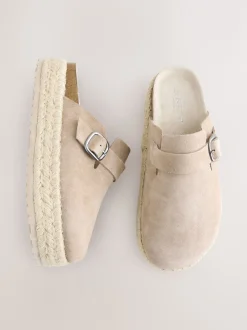 Next neutre - Espadrilles épaisses en daim à bout rond