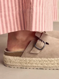 Next neutre - Espadrilles épaisses en daim à bout rond