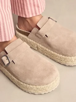 Next neutre - Espadrilles épaisses en daim à bout rond