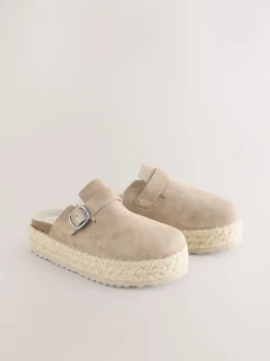 Next neutre - Espadrilles épaisses en daim à bout rond