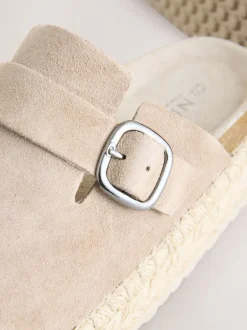 Next neutre - Espadrilles épaisses en daim à bout rond