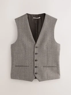 Next neutre - Gilet de costume en laine mérinos mélangée Sale