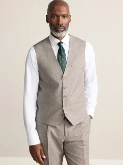 Next neutre - Gilet de costume à carreaux 100% laine italienne Signature Marzotto