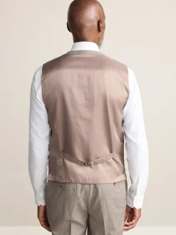 Next neutre - Gilet de costume à carreaux 100% laine italienne Signature Marzotto