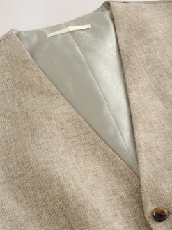 Next neutre - Gilet de costume en lin Blend texturé