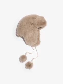 Lipsy neutre - Chapeau de trappeur en fausse fourrure avec pompons Outlet