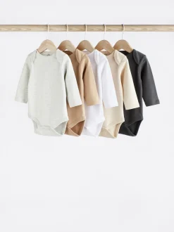 Next neutre - Lot de 5 bodies bébé à manches longues Essential Online