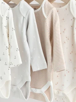 Next neutre - Lot de 5 bodys bébé à manches longues 100 % coton Online