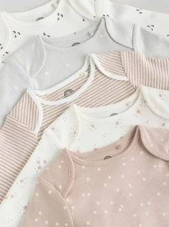 Next neutre - Lot de 5 bodys bébé à manches longues 100 % coton Online