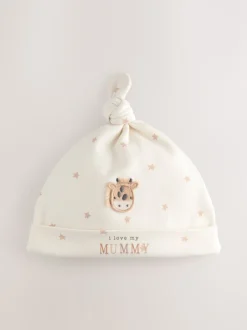 Next neutre - Lot de 2 chapeaux noués bébé I Love My Mummy/Daddy (0-6mois) Sale