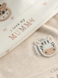 Next neutre - Lot de 2 chapeaux noués bébé I Love My Mummy/Daddy (0-6mois) Sale