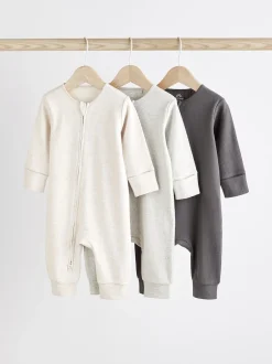 Next neutre - Lot de 3 dors-bien bébé sans pieds avec fermeture éclair bidirectionnelle 100 % coton (0mois-3ans)