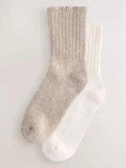 Next neutre - Lot de 2 paires de chaussettes en laine mérinos Online