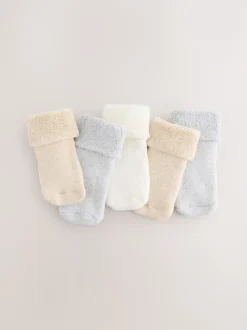 Next neutre - Lot de 5 paires de chaussettes en éponge roulées bébé (0 mois à 2 ans) Best