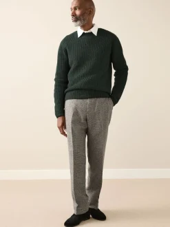 Next neutre - Pantalons Coupe classique Signatures Moons 100% laine britannique texturée Outlet