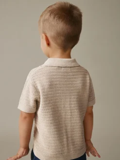 Next neutre - Polo en maille à manches courtes et col Revere (3mois7ans)