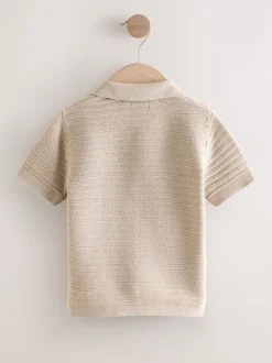 Next neutre - Polo en maille à manches courtes et col Revere (3mois7ans)