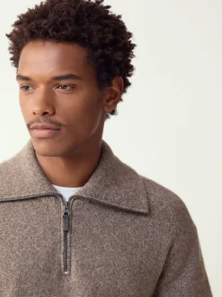 Next neutre - Pull à encolure zippée en laine Best