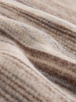 Next neutre - Pull rayure col rond coupe classique avec laine Outlet