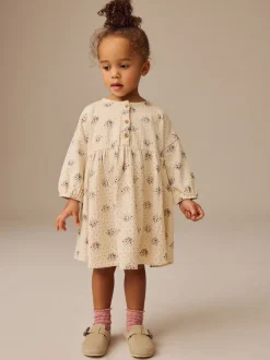 Next neutre - Robe à manches longues en jersey (3mths-7yrs) Outlet