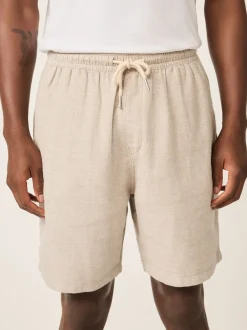 Next neutre - Shorts en Lin Mélange à taille élastique New